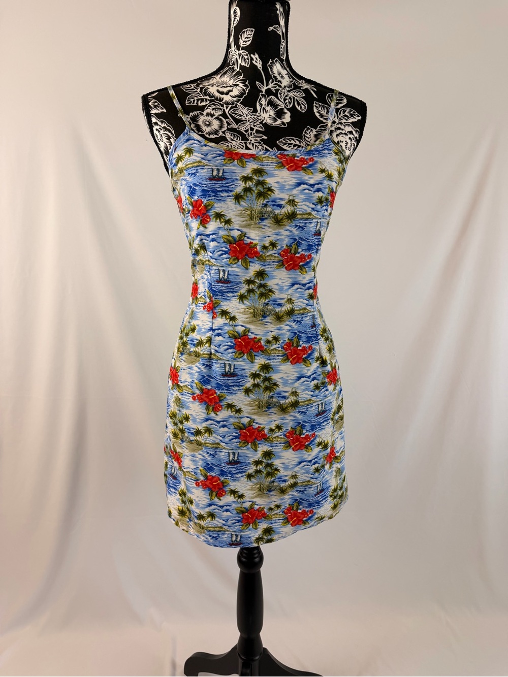 Pura Vida Tropical Spaghetti-Strap Dress - Blue, Red & Green